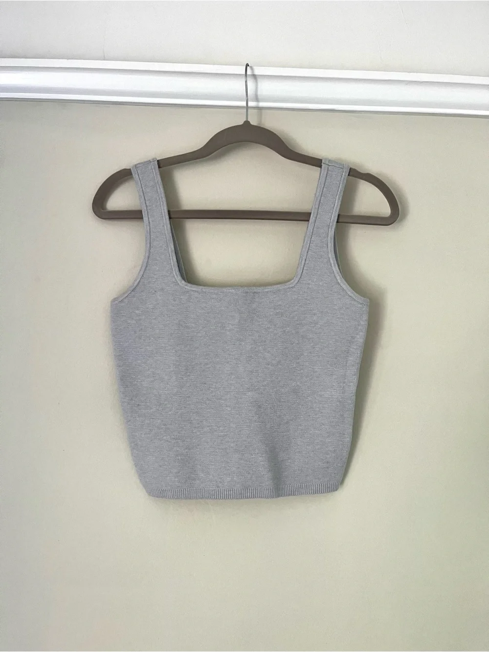 A&F Soft Collection Square Neck Knit Cropped Tank Top